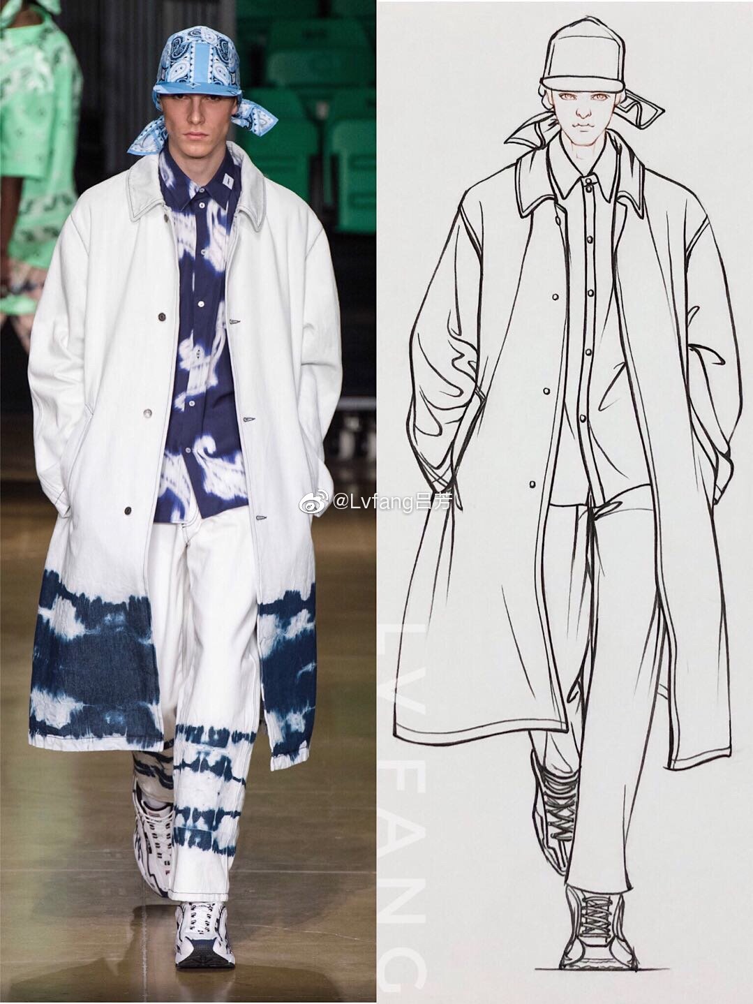 lvfang吕芳 应粉丝要求来一波男装手绘线稿