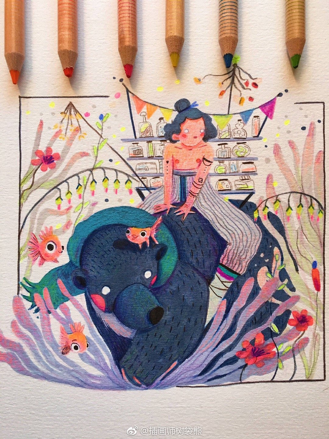 西班牙插画师beatriceblue手绘插画设计作品