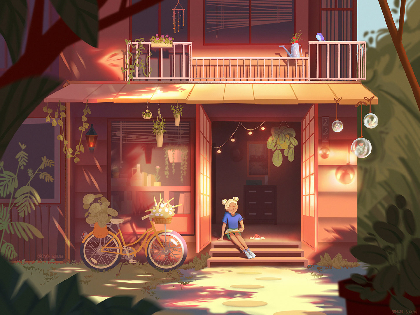 插画师chelseablecha非常擅长使用光感营造画面氛围的每个作品都能让