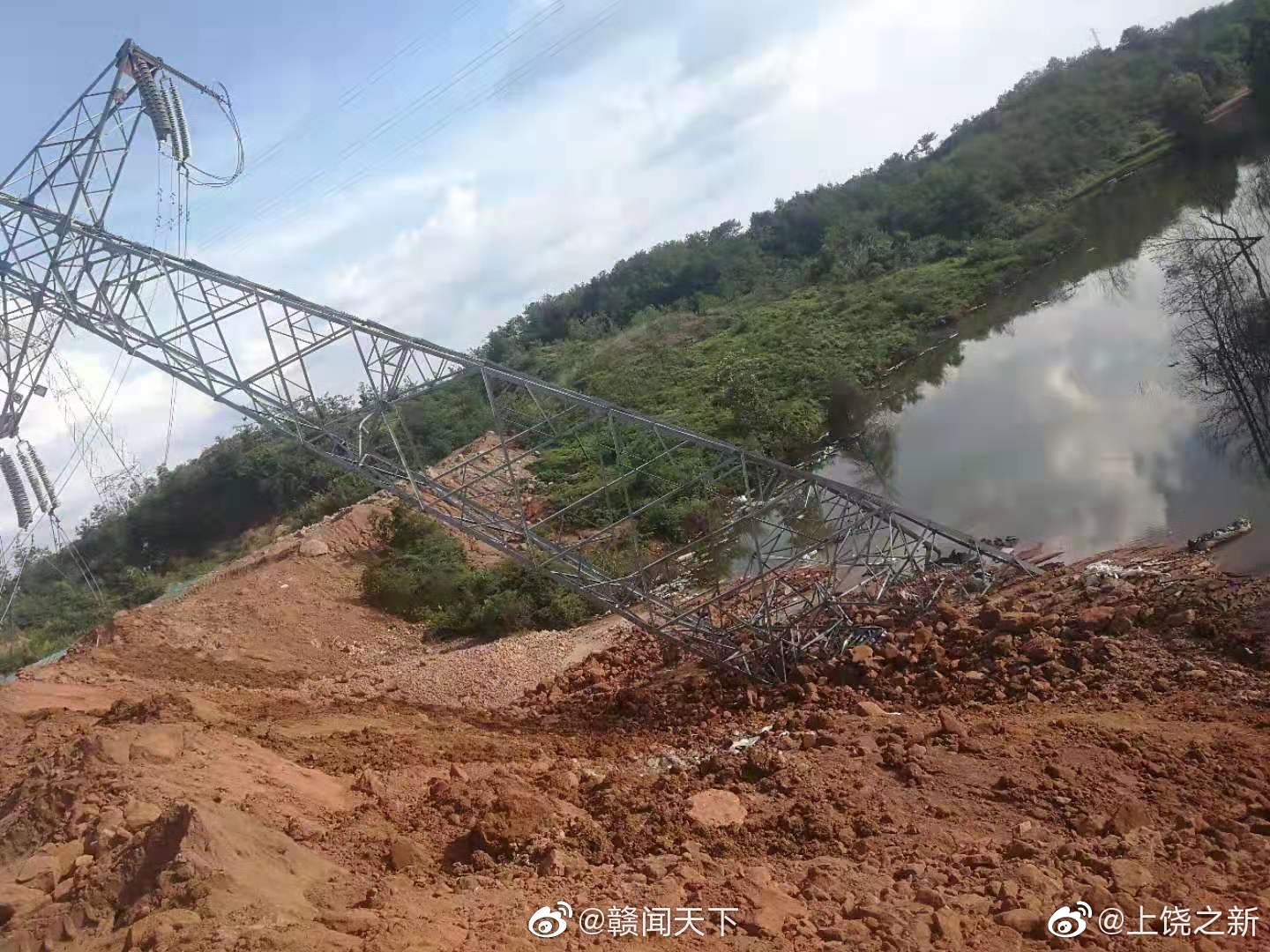 台风中两座铁塔遭“腰折” 台风后60小时内重立网