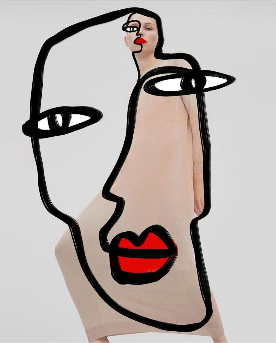 融合了艺术时尚和摄影的抽象线条画以色列艺术家设计师插画家