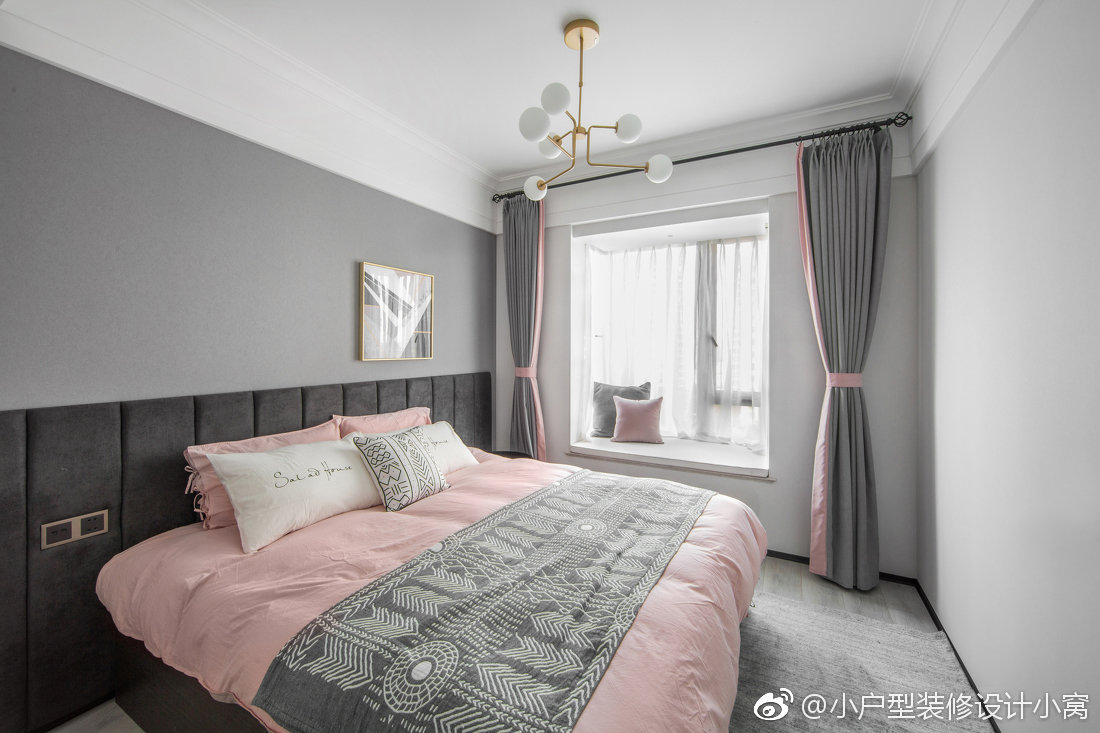 高级灰 粉色 卧室配色参考一组