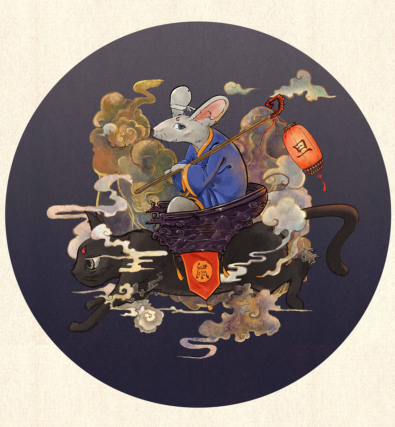 分享一组另类的鼠年吉祥插画,来源于站酷:慈祥的大师凶