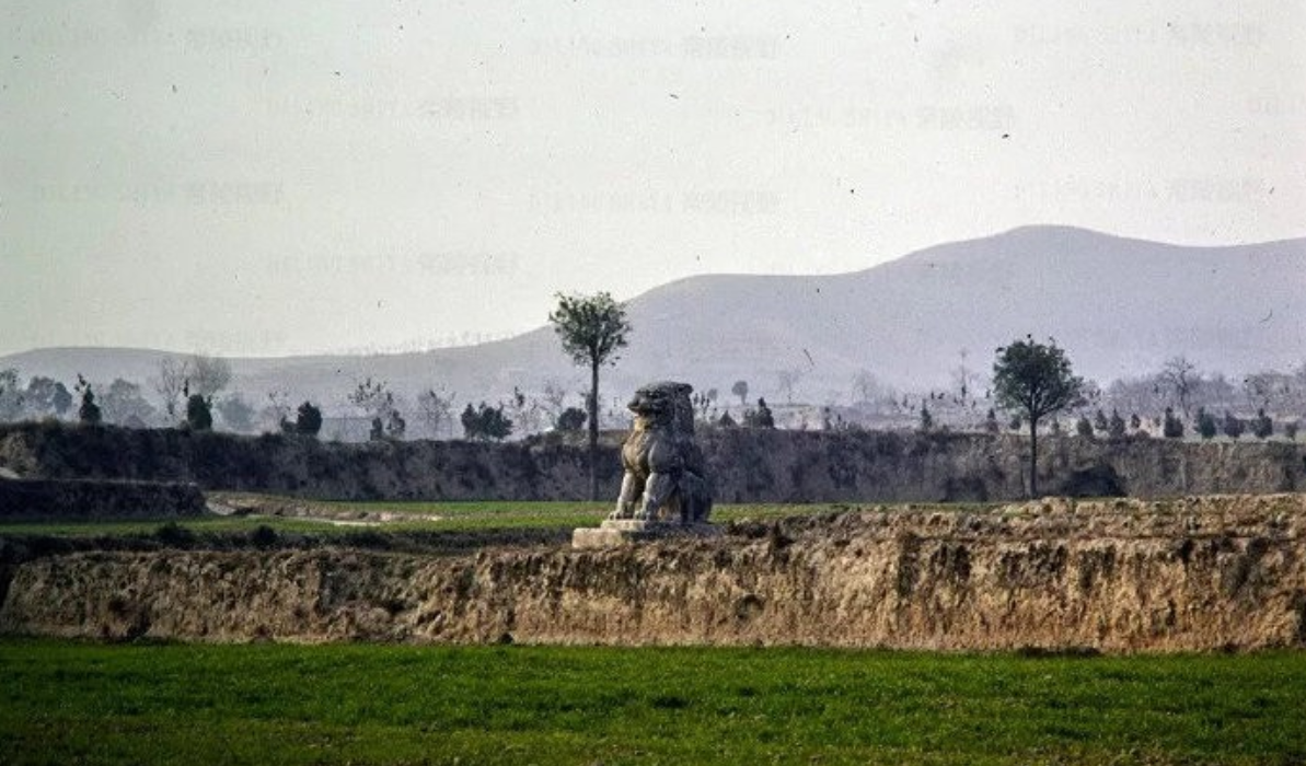 武则天儿子墓地,前朱雀,后玄武,左青龙,右白虎