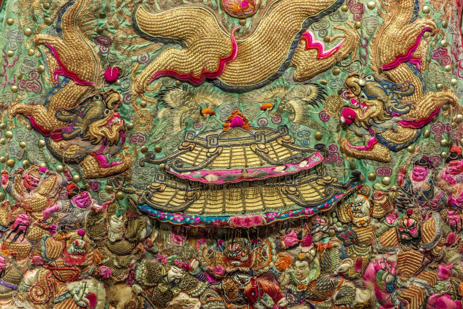 潮州市博物馆藏· 清代绿缎蟒纹神袍