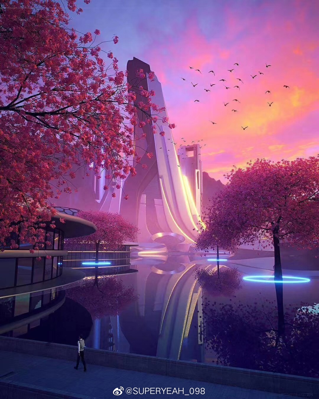 3d艺术家jorgecastillo的作品以超现实场景搭配炫丽的配色