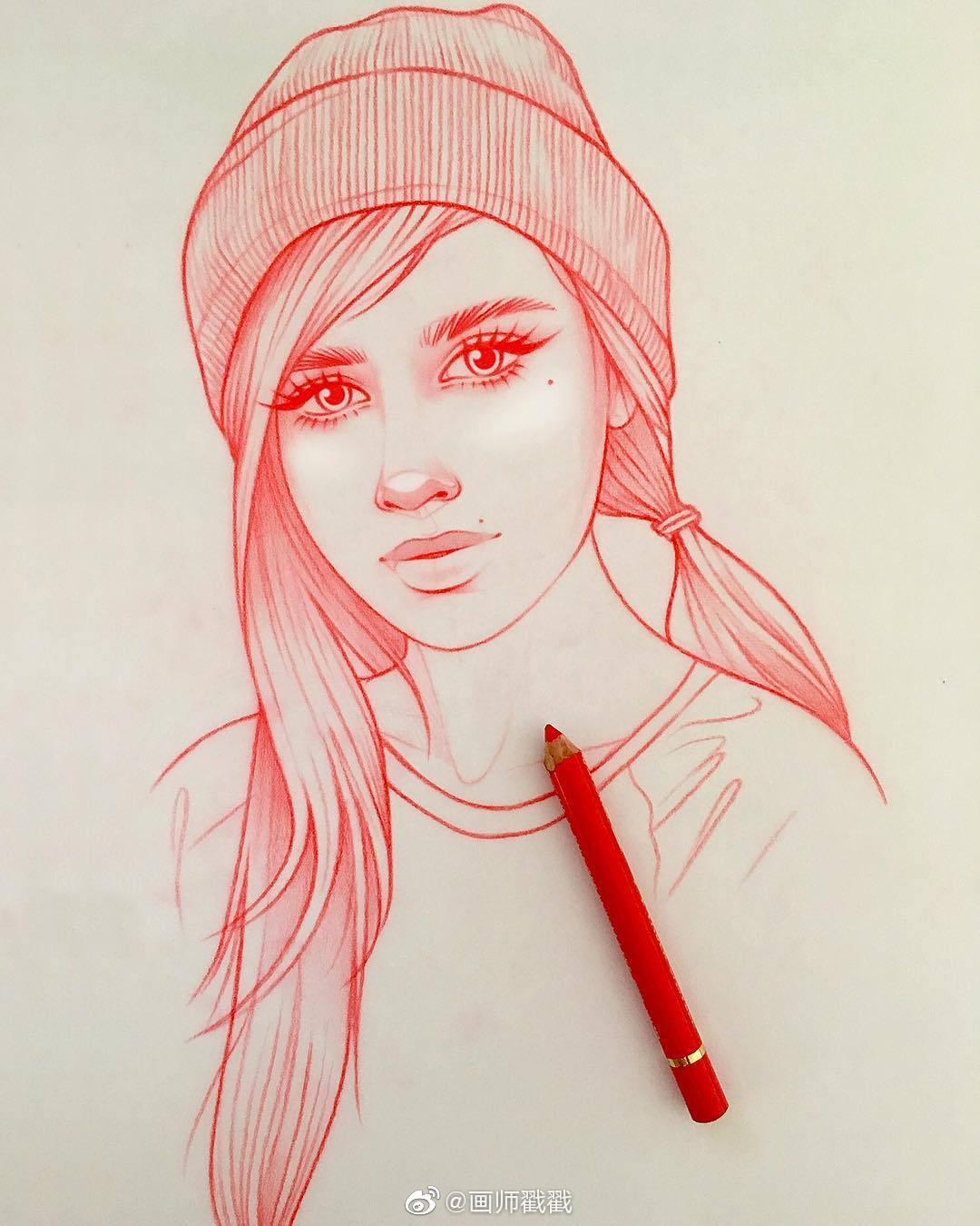 插画设计分享,插画师rik的人像线描