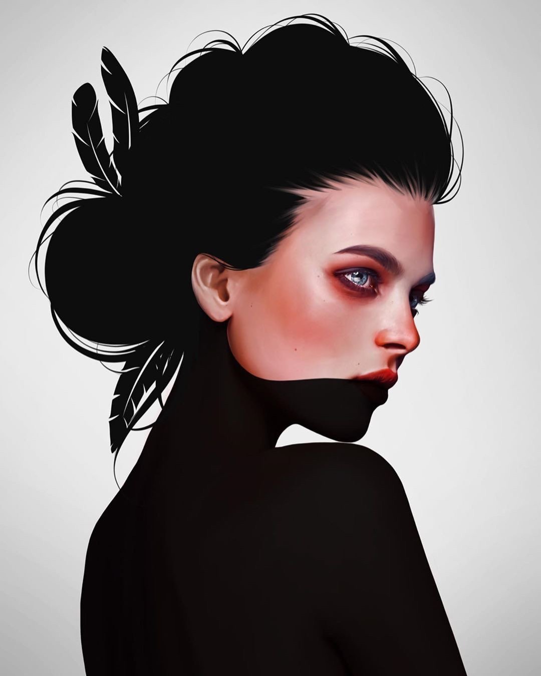 创意的剪影肖像插画丨插画师laurahrubin