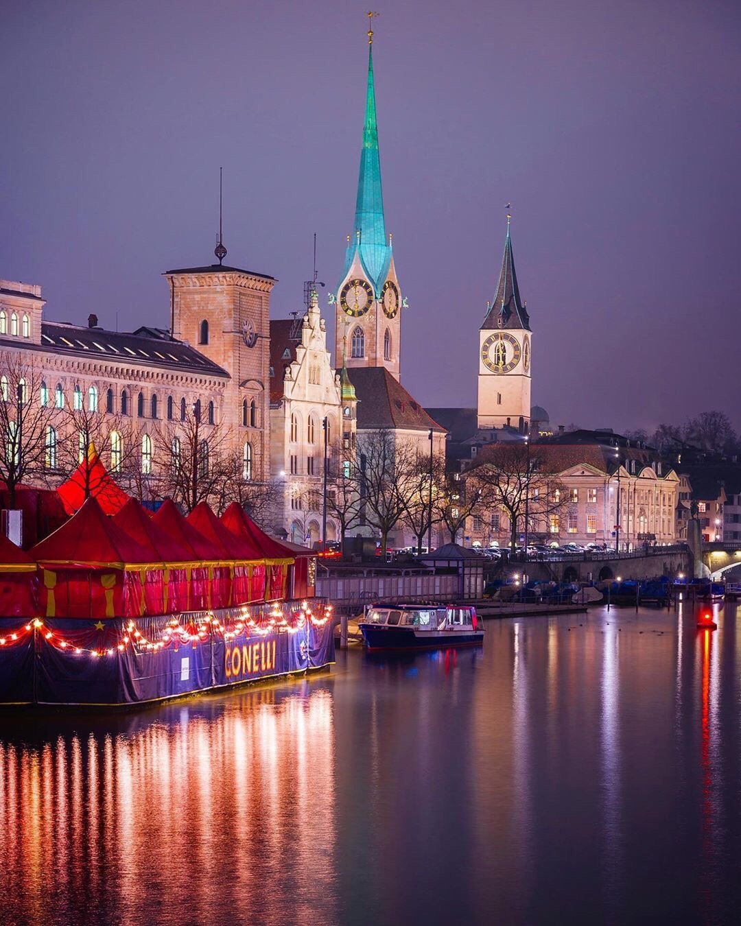 夜幕下的苏黎世_高清图集_新浪网