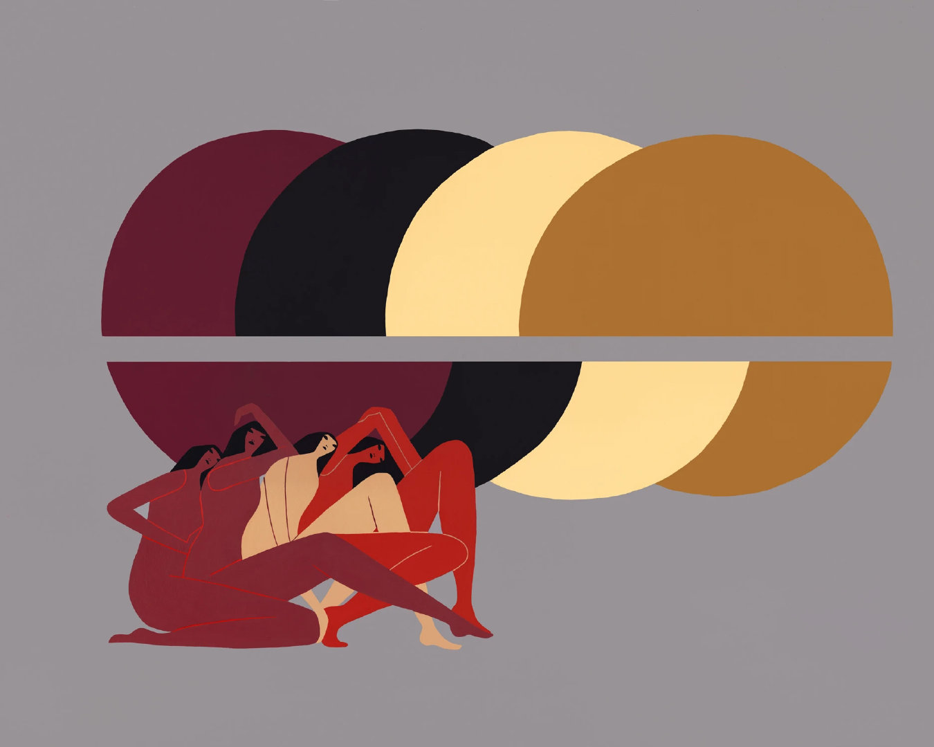 在极简主义女性人物绘画中探索仪式和自我发现的时刻美国插画师 lau