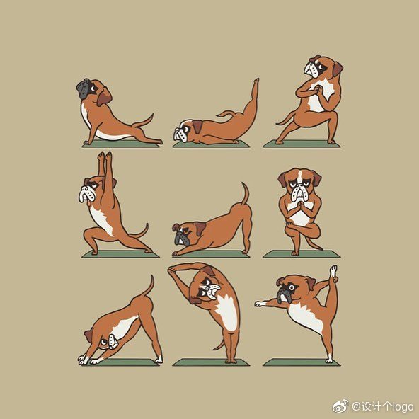 插画师huebucket笔下的汪星人练瑜伽的狗子有点过分可爱了吧