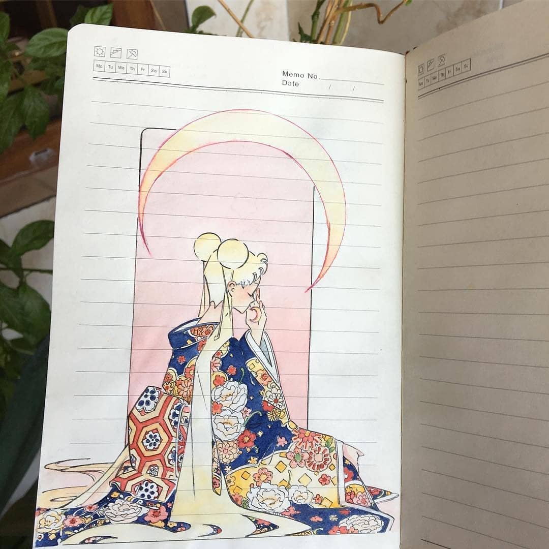 在横线本上画出的水彩插画师 ikedda  67在横线