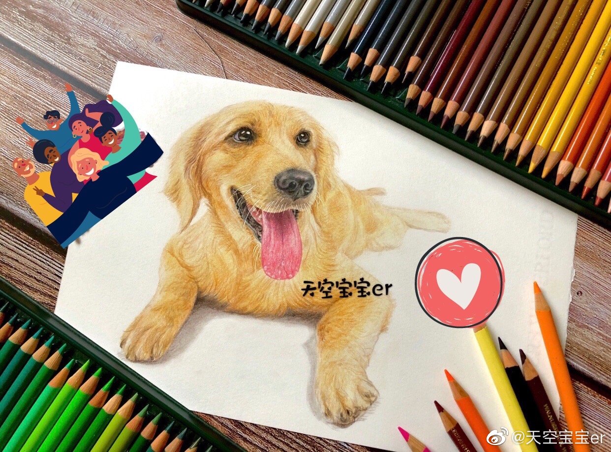作者:@天空宝宝er可爱的拉布拉多工具:绿辉油性彩铅 获多福细纹