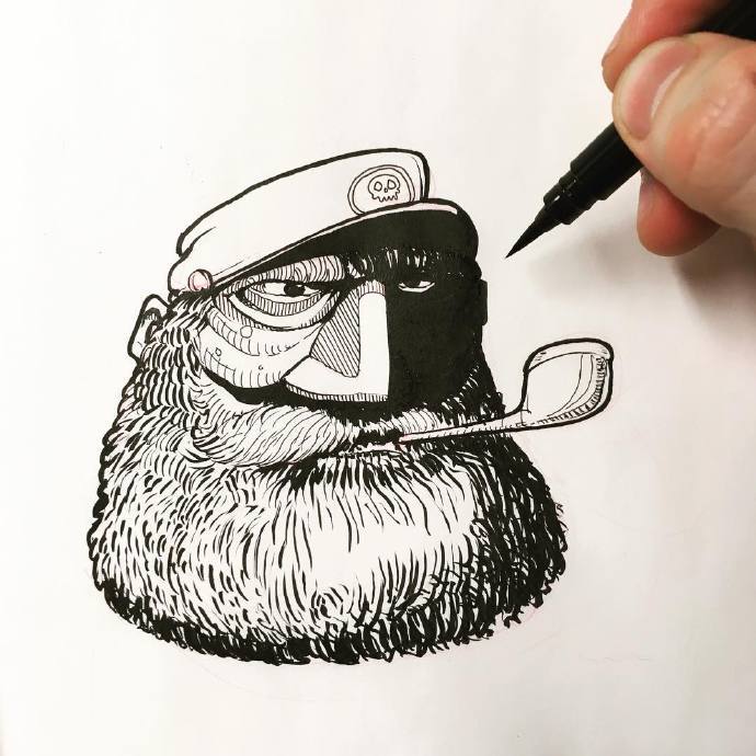 针管笔br头 黑白人物绘制干货素材