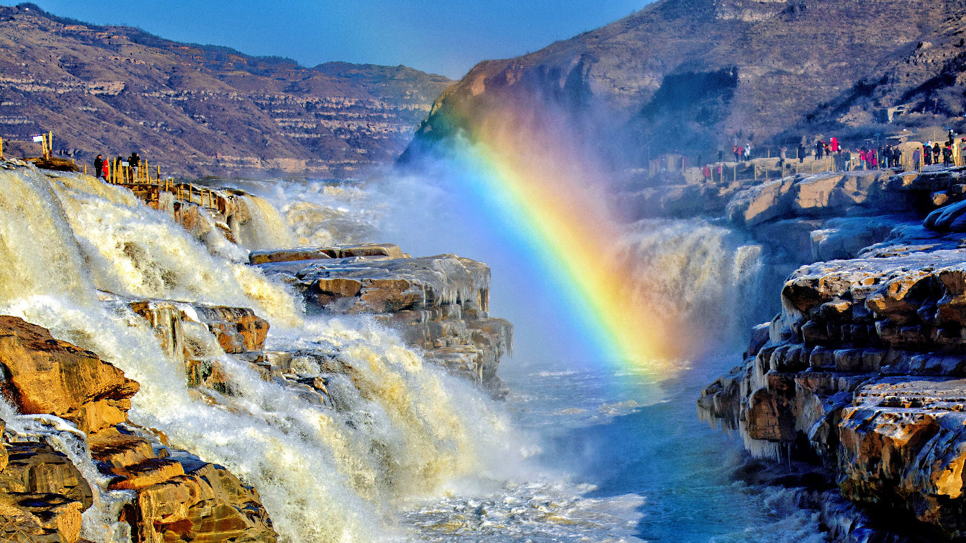 陕西壶口瀑布冬日美景你见过吗?美图来袭,稳住!