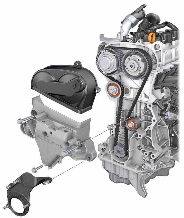 就是ea211系列机型相比起ea111系列发动机,在正时皮带上由链条变成了