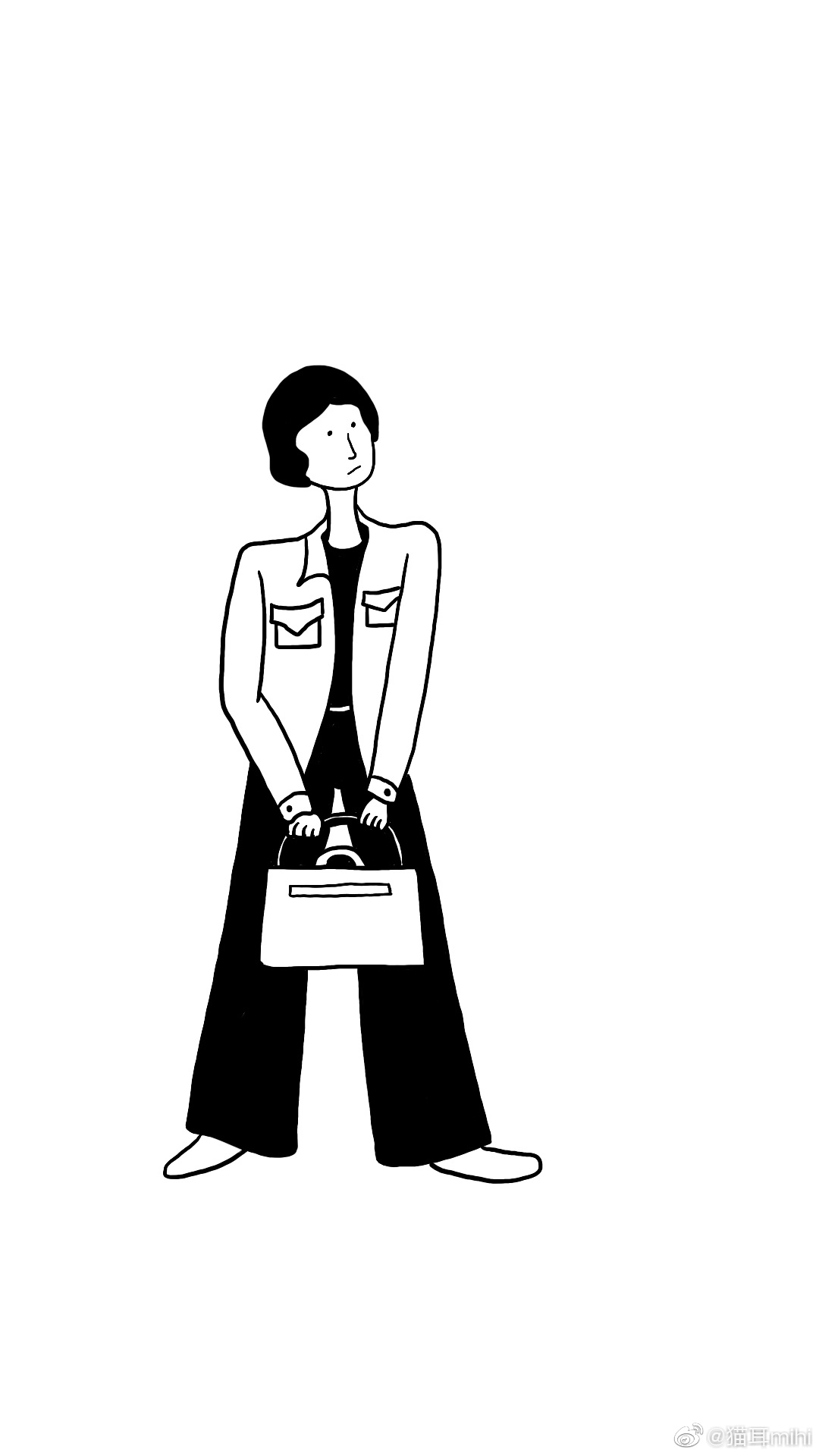 人物黑白涂鸦一组