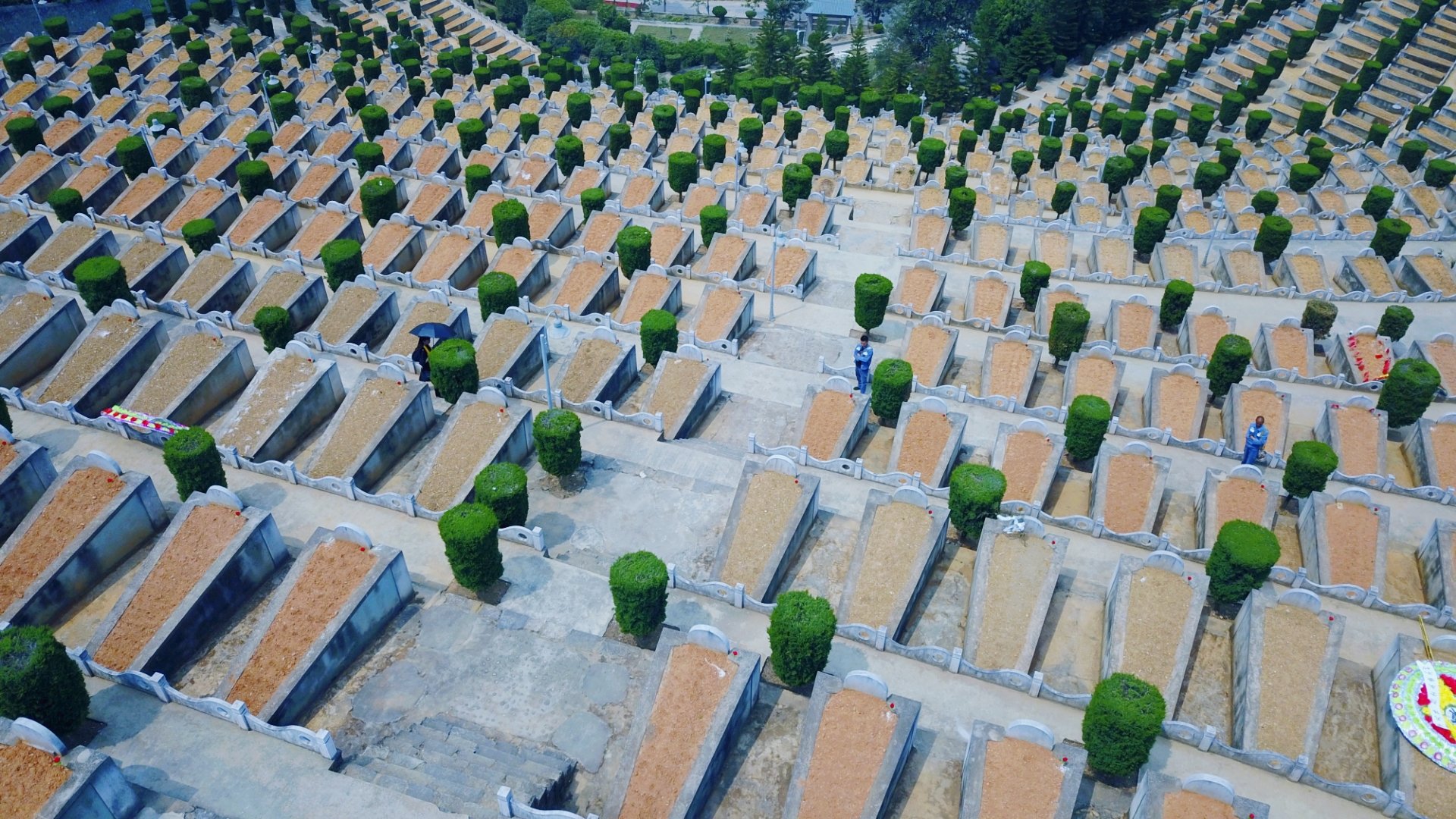 4月27日无人机镜头下的云南省麻栗坡烈士陵园