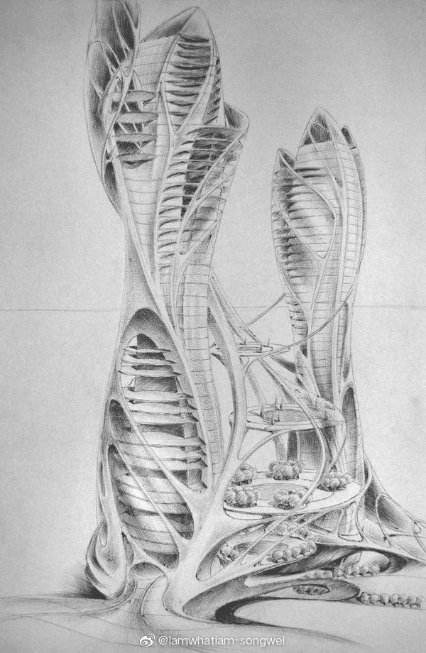 异形建筑设计手稿