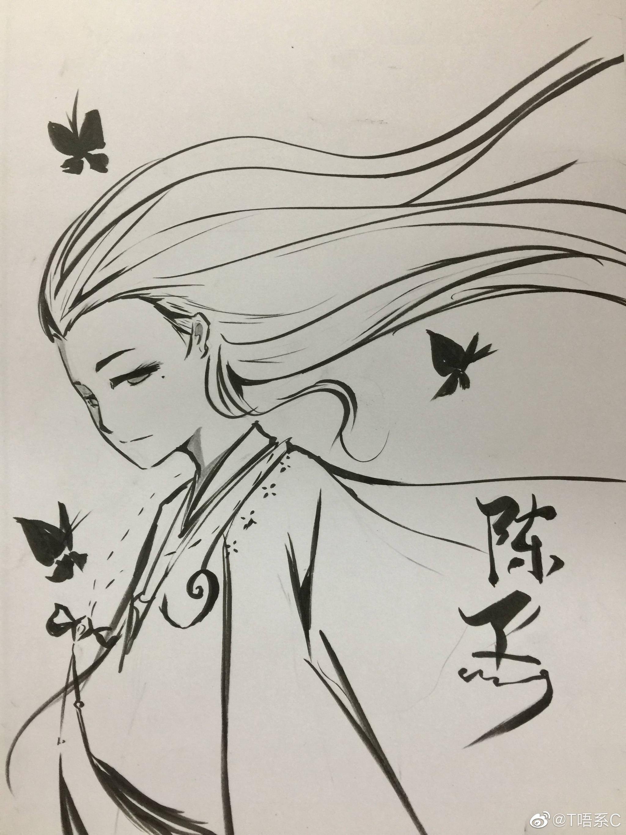 国风原创手绘作品无人间红衣少年篇线稿合集676767t唔系