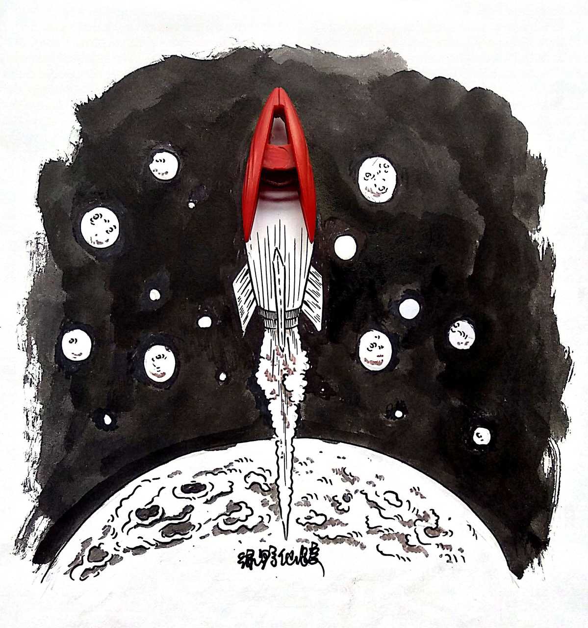 夹子创意画 来自作者@绿野仙踪wyt 脑洞大开