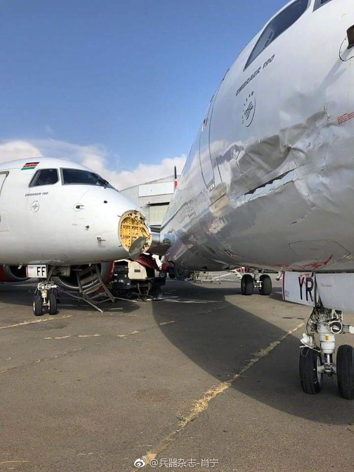肯尼亚航空公司两架巴西erj 190客机在乔莫 肯雅塔国际机场相撞