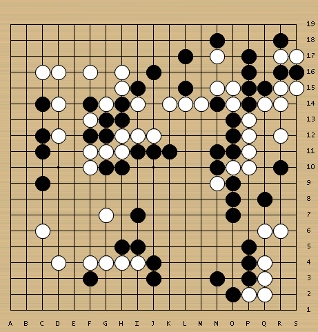 到白18吃掉黑棋两子棋筋,车泽武大成功,一举优势.