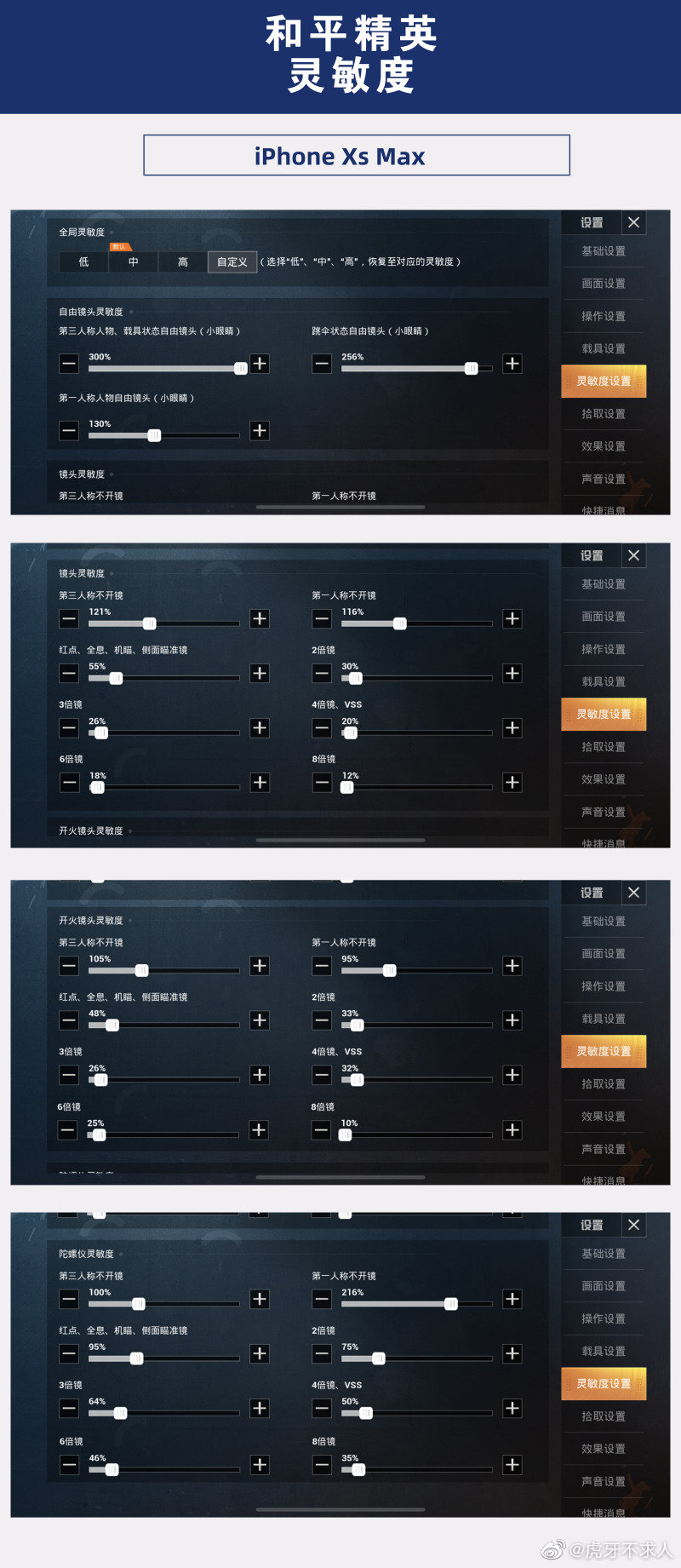 和平精英iphone xsmax最新灵敏度设置,ios的用户也可以拥有姓名了