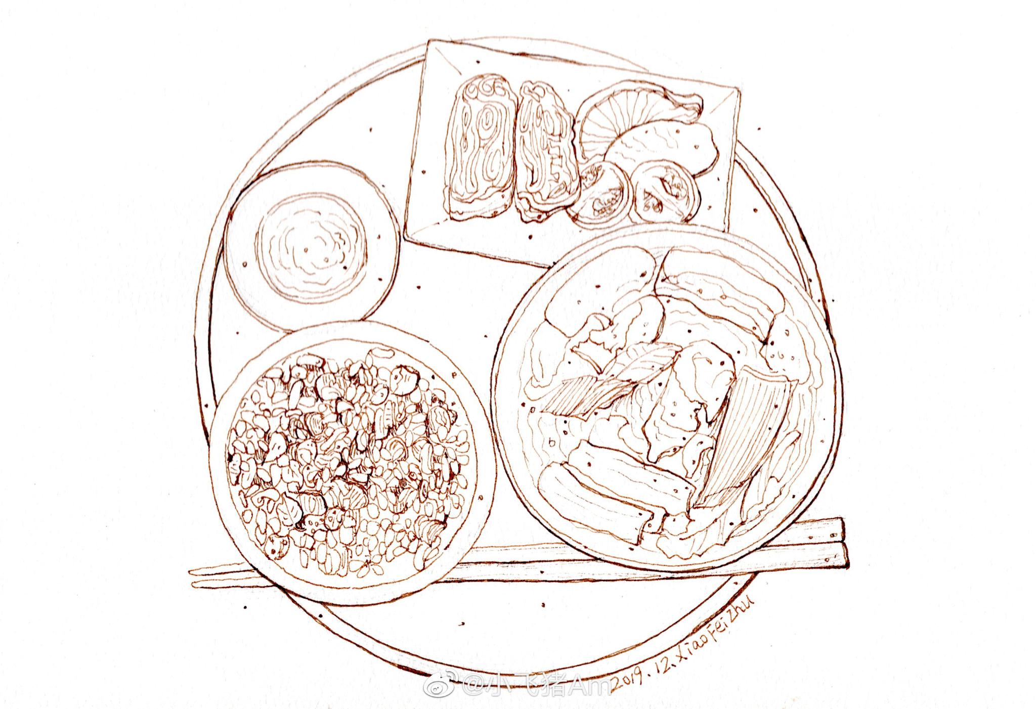 食物钢笔淡彩线稿_高清图集_新浪网