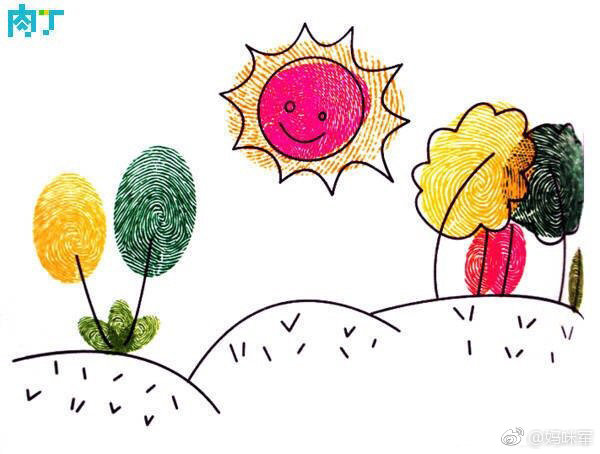 创意儿童画,指纹画,赶紧收藏好,和小朋友一起画起来!