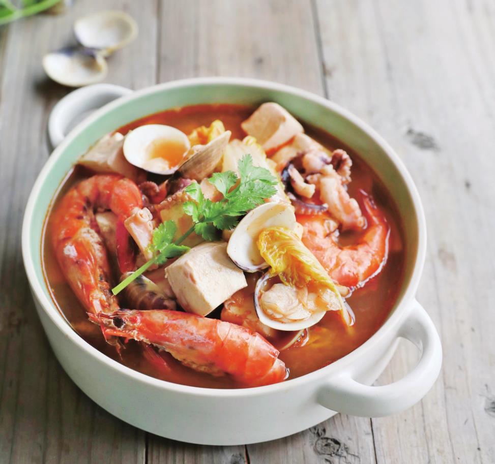 海鲜娃娃菜豆腐煲