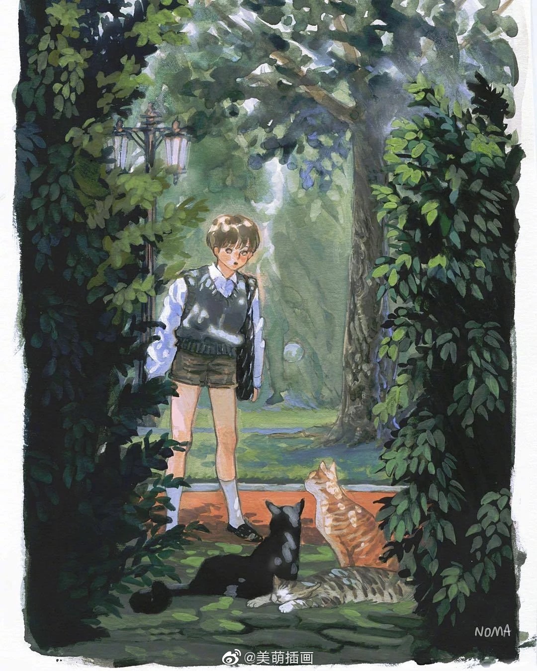 插画师noma笔下的小少年