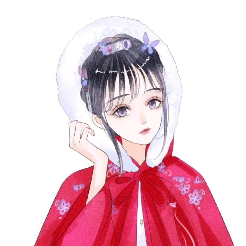 好看的古风红衣少女手绘头像 67,太喜欢了 图|@-野梨籽yeliz-_高清