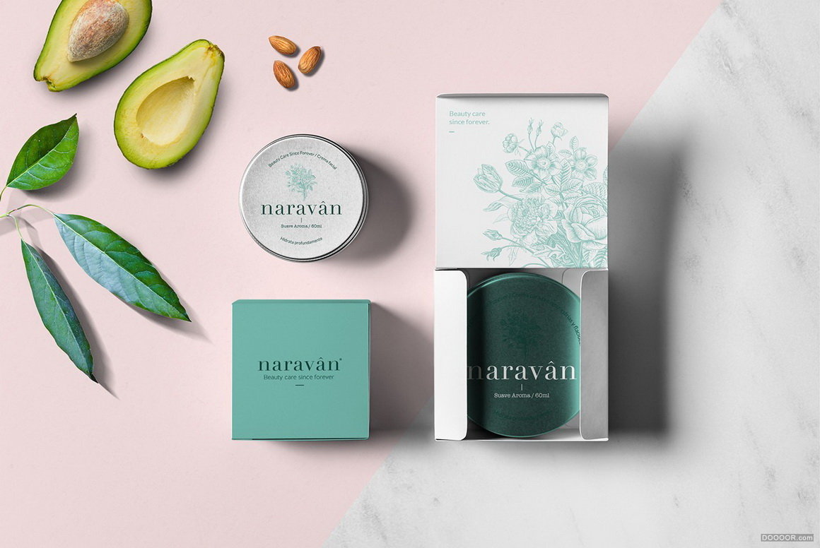 Naravan纯手工天然女性美容产品logo设计及品牌vi设计