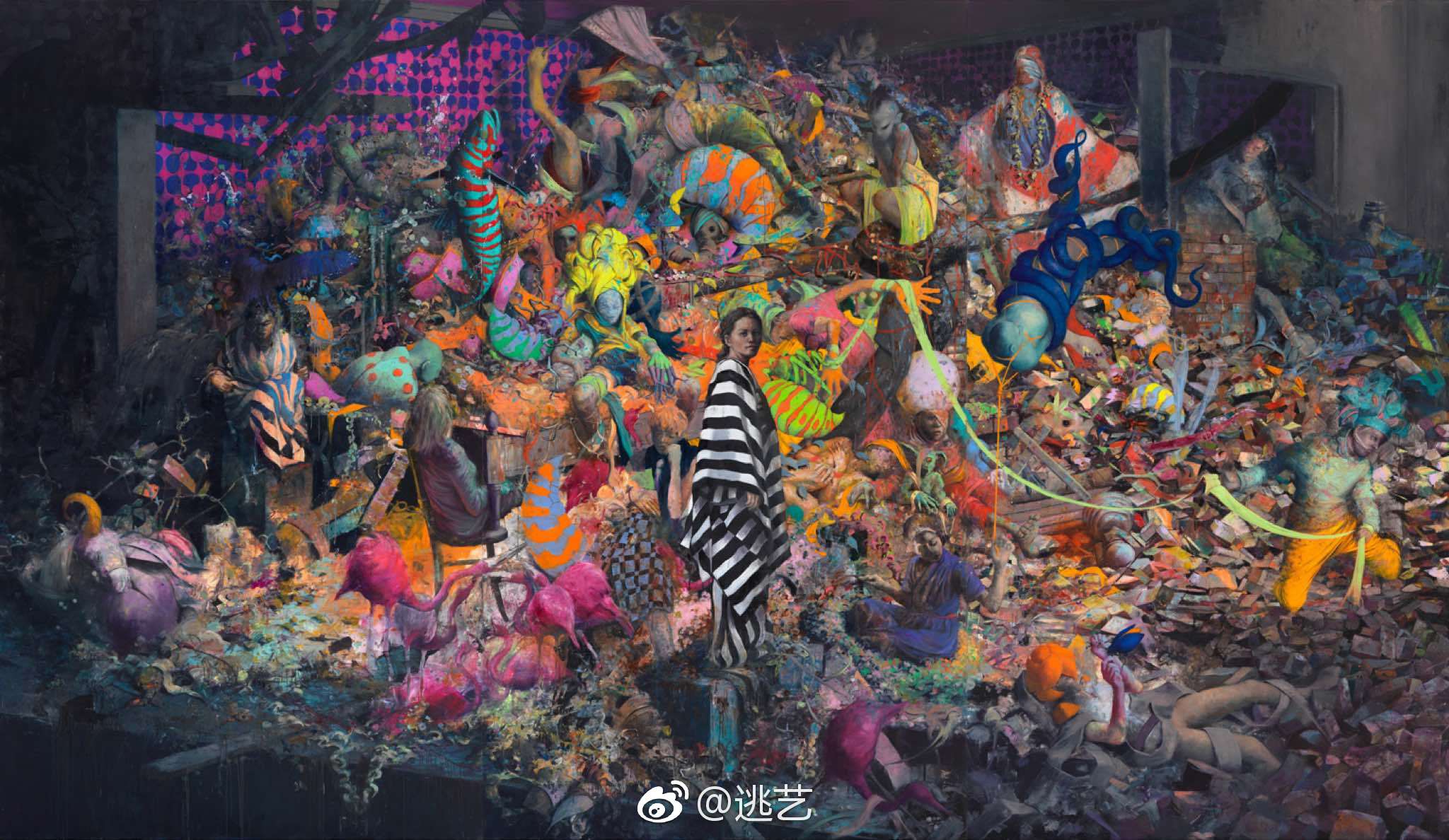 超现实主义人物与荧光色彩.jonas burgert