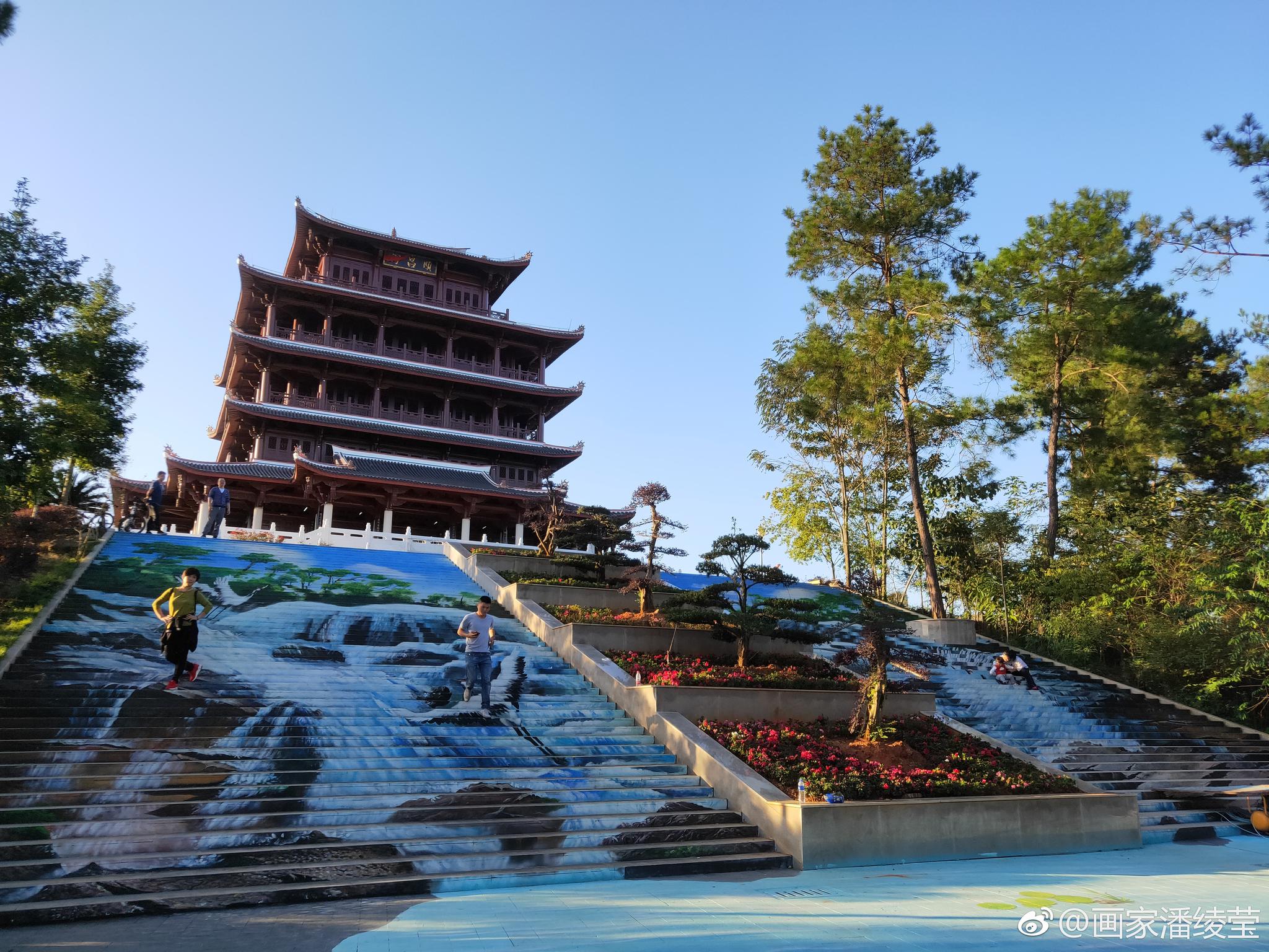 顺昌阁公园的地板画,艺术源于生活