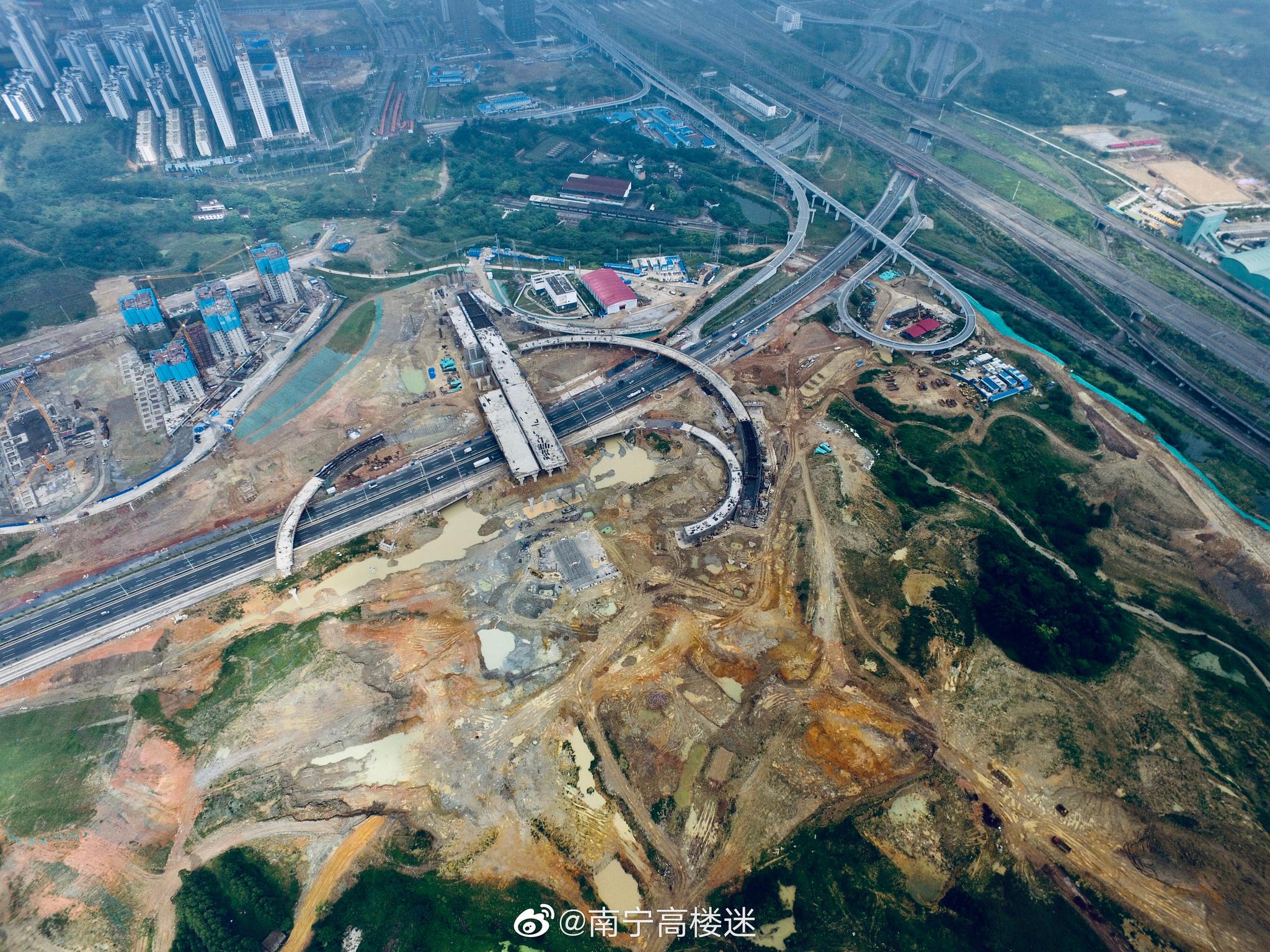 航拍凤岭北路-那安快速路立交最新进度.