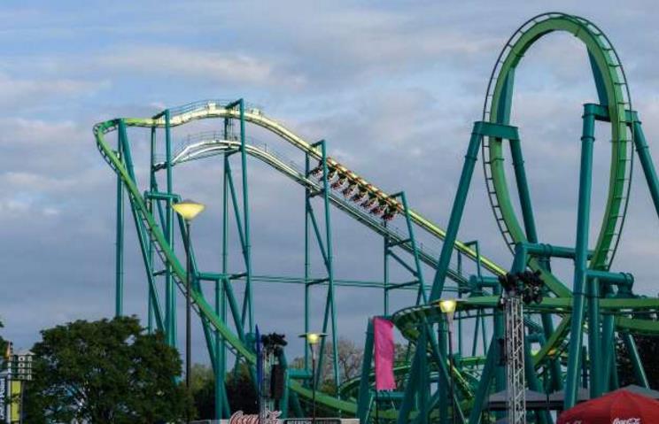 游乐园(six flags great adventure)的金达卡过山车,高45层,是世界上