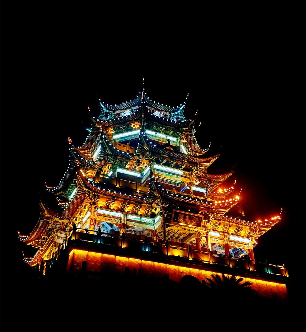 江西省抚州市南城县登高公园夜景