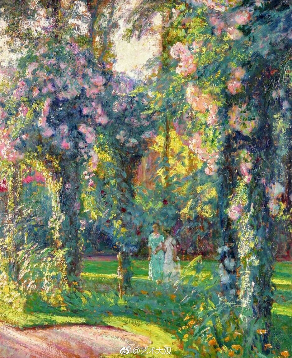 宁静的花园/octave denis victor guillonnet印象派油画(1872-1967)
