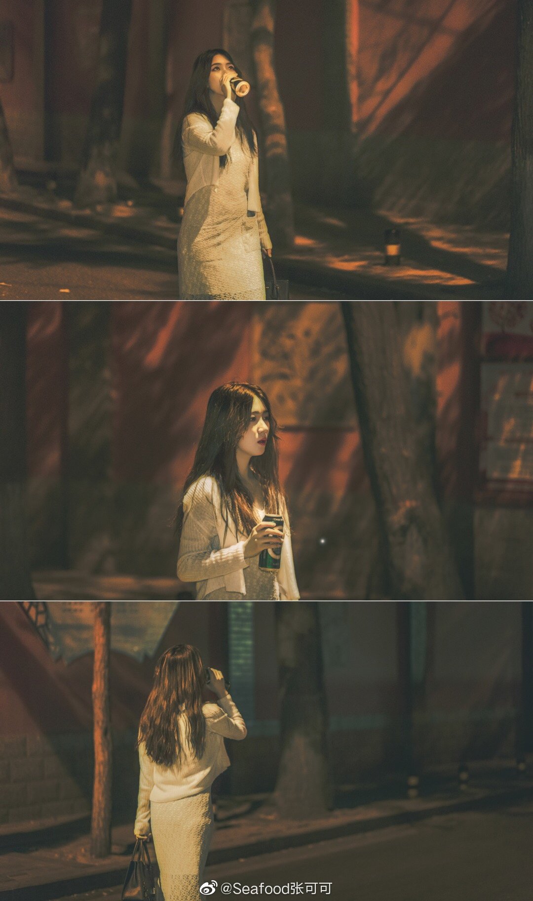 城市的夜路安静的巷子一个人孤独迷茫着俩瓶啤酒一盒香烟