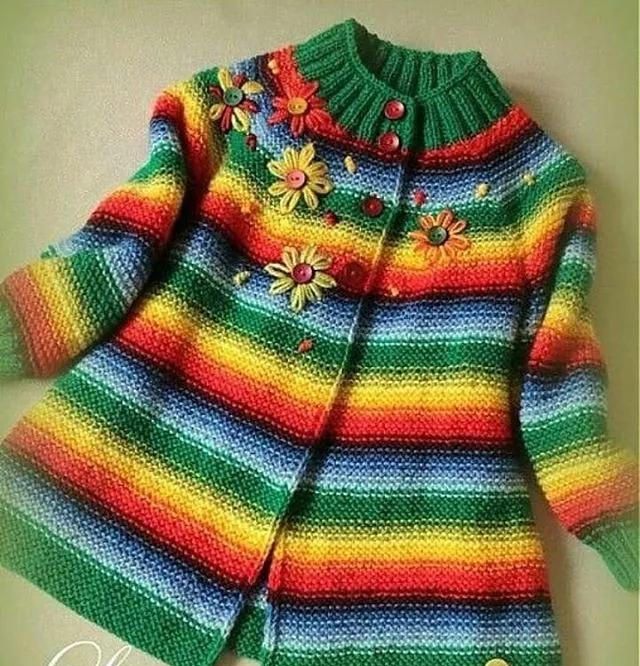 世上只有妈妈好,瞧这儿童毛衣织的多可爱,满满都是爱!