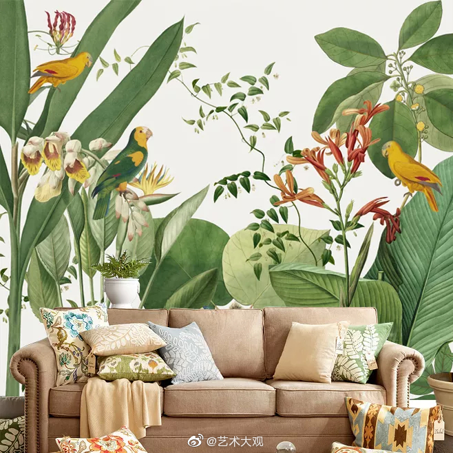 漂亮的家居植物墙绘欣赏 / 实用美术素材集_高清图集_新浪网