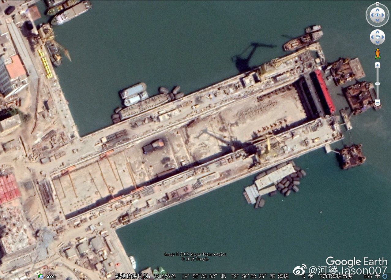 印度海军最大的干船坞---孟买海军造船厂航母干坞,长281米,宽45米