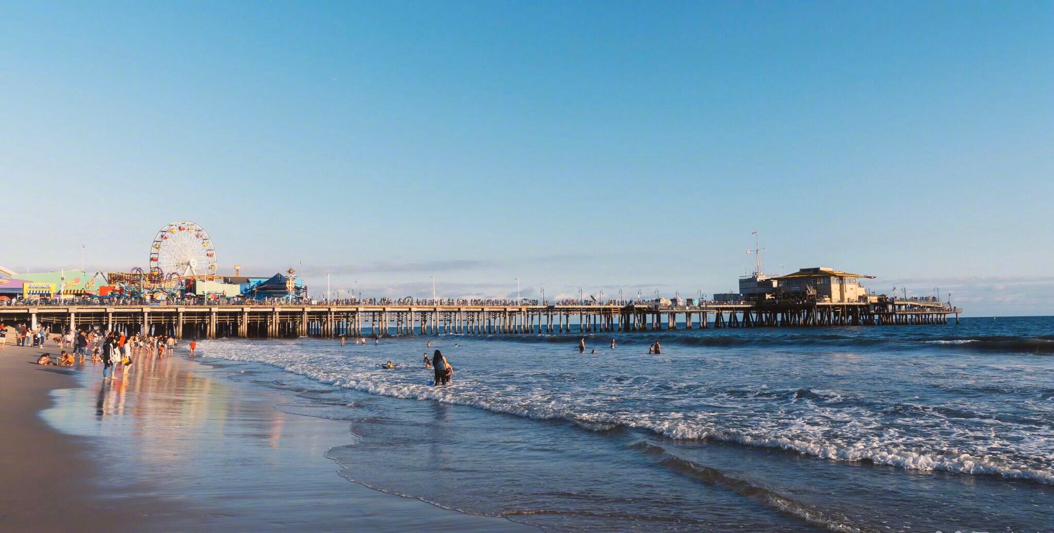 圣莫尼卡海滩丨距离洛杉矶市区最近的海滩是北美66号公路的终点