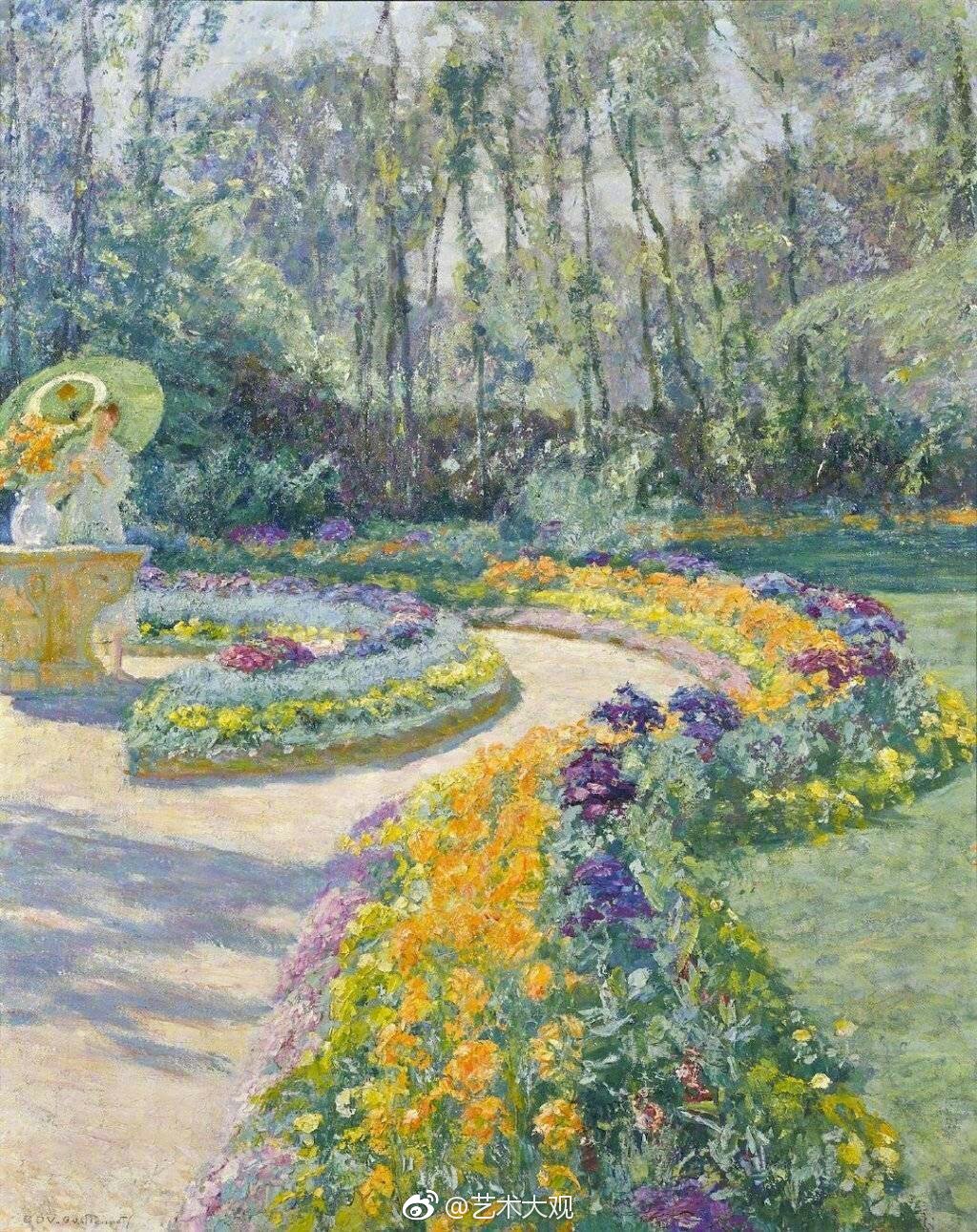 宁静的花园/octave denis victor guillonnet印象派油画(1872-1967)