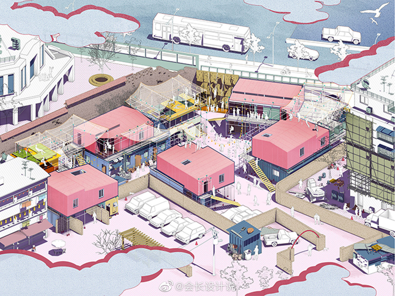 插画风格中的竞赛图纸表达