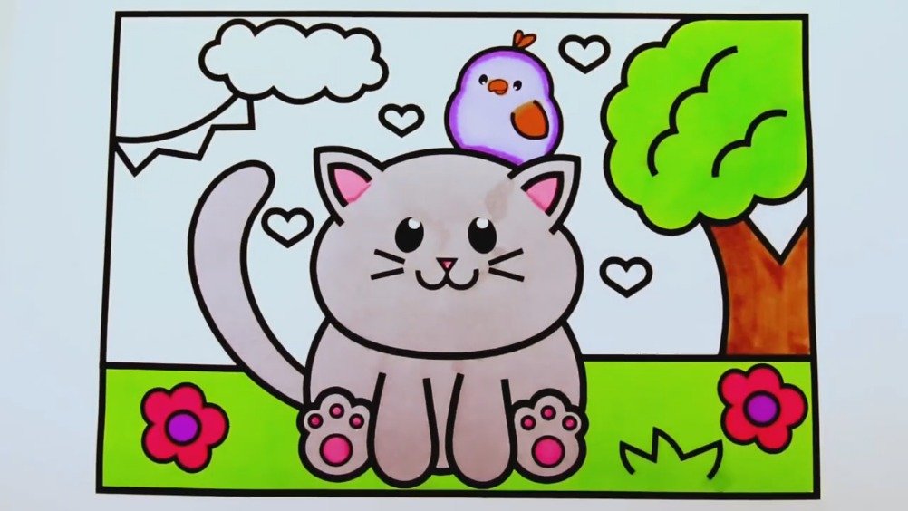 儿童画小猫简单画法图片