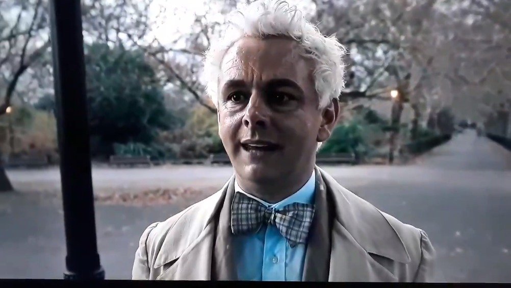 《好兆头/good omens》碟片版本里的采访,辛妈妈顶着azi的行头说