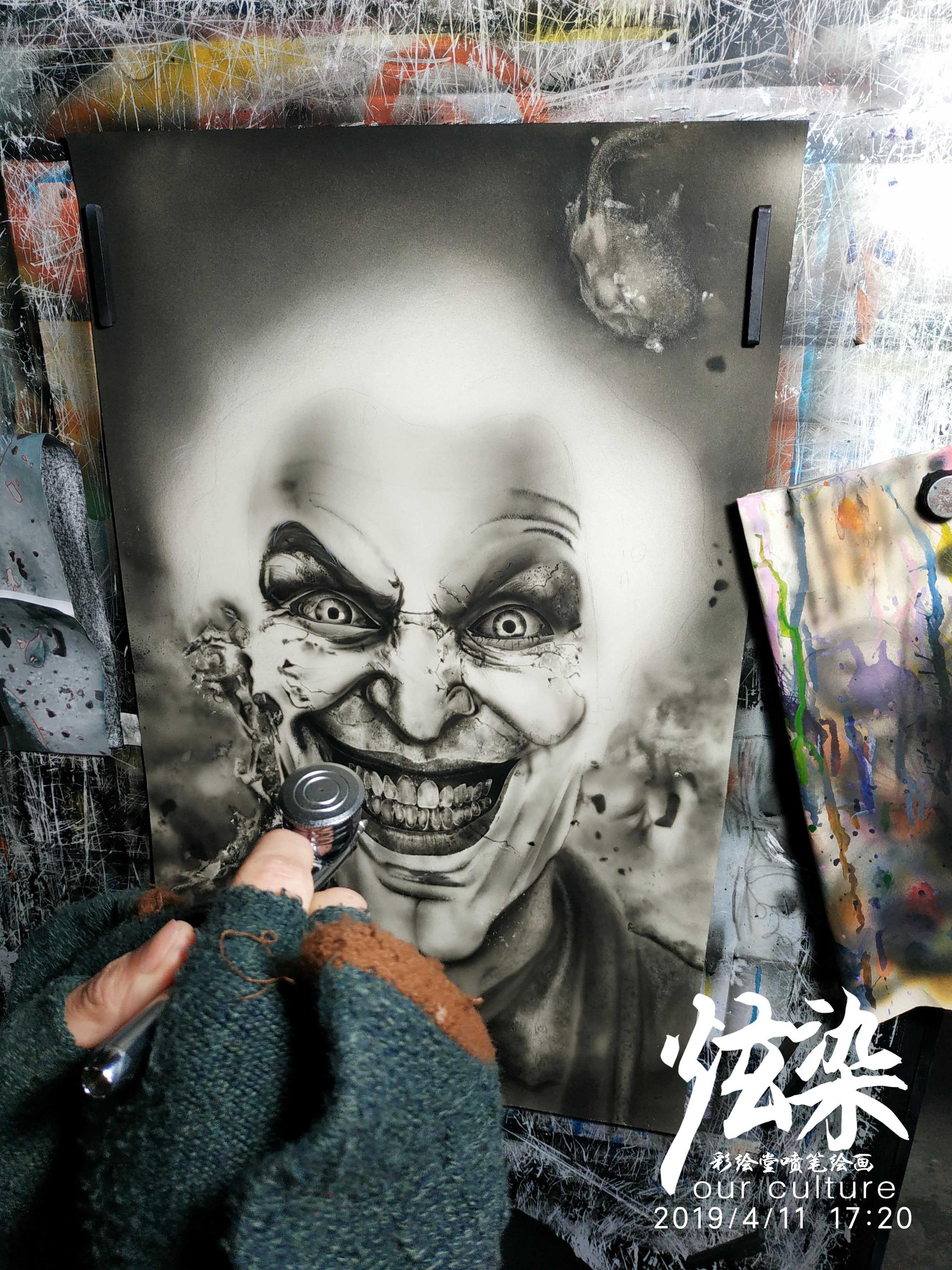 炫染彩绘堂杰哥喷笔彩绘教学学员洋洋毕业彩绘作品